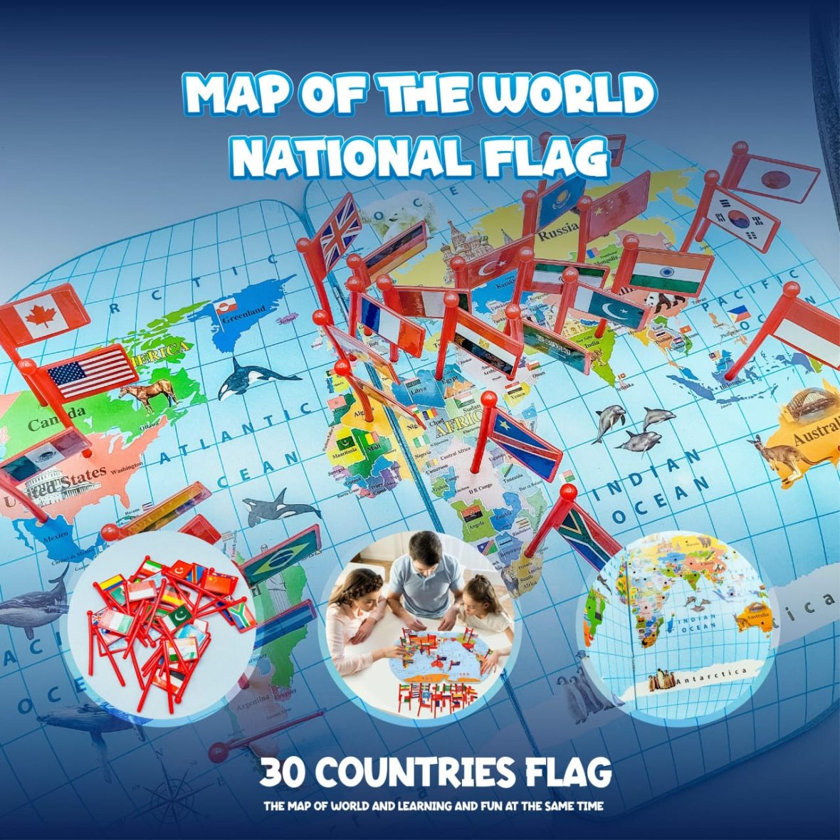 Map Of The World With National Flags