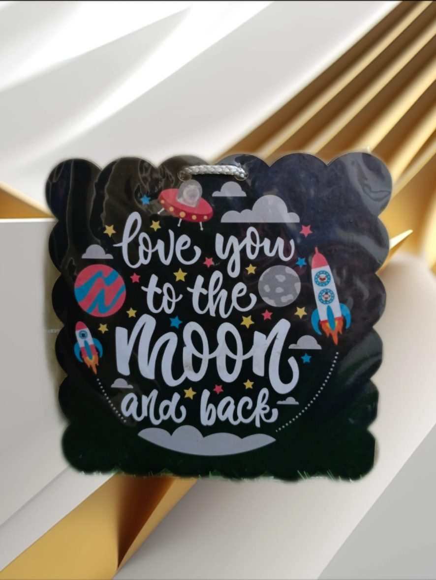 Motivational Wooden Wall Hanging (Moon)