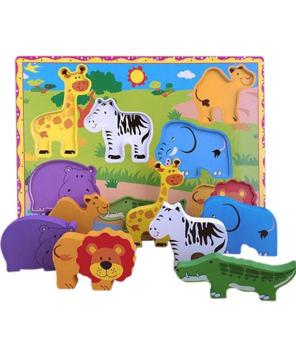 Chunky Wooden Jungle Animal Tray