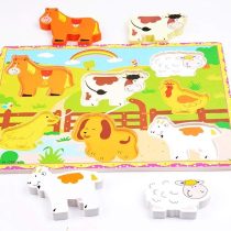 Chunky Wooden Farm Animals Tray